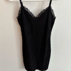 Garage Black Lace V-Neck Dress with Spaghetti Straps